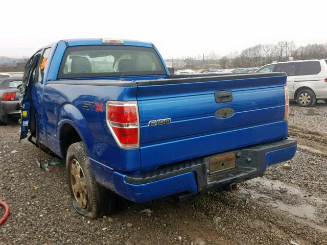 1FTEX1CW9AKA14301 - 2010 FORD F150 SUPER BLUE photo 3