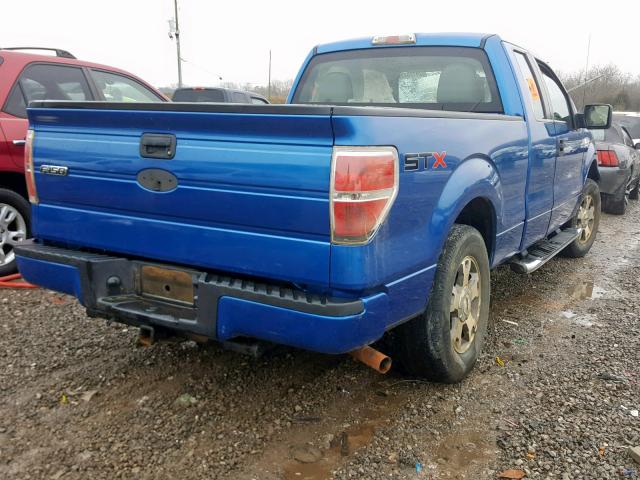 1FTEX1CW9AKA14301 - 2010 FORD F150 SUPER BLUE photo 4