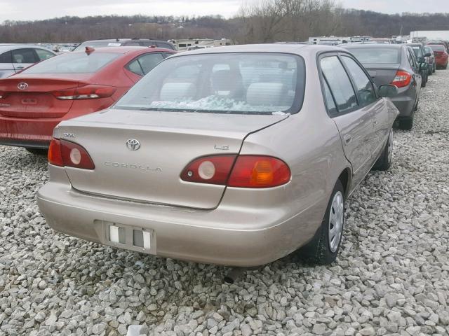 1NXBR12E12Z636754 - 2002 TOYOTA COROLLA CE TAN photo 4