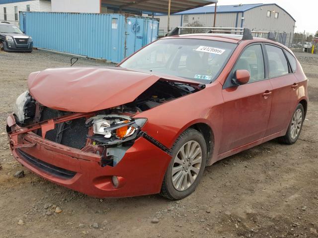 JF1GH60609G800757 - 2009 SUBARU IMPREZA 2. ORANGE photo 2