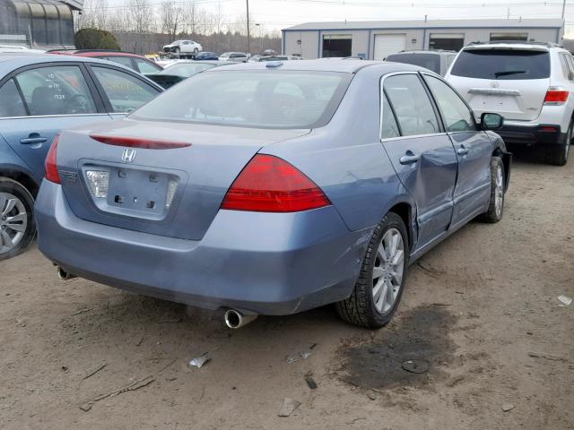 1HGCM66557A026235 - 2007 HONDA ACCORD EX BLUE photo 4