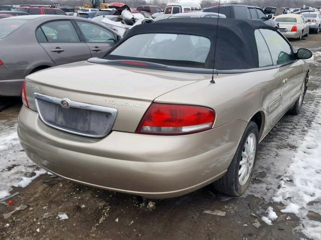 1C3EL55R84N344903 - 2004 CHRYSLER SEBRING LX TAN photo 4