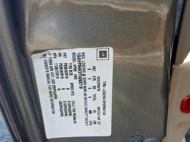 1G4HP54KXY4293719 - 2000 BUICK LESABRE CU GRAY photo 10