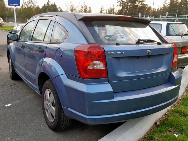 1B3HB28B77D284875 - 2007 DODGE CALIBER BLUE photo 3