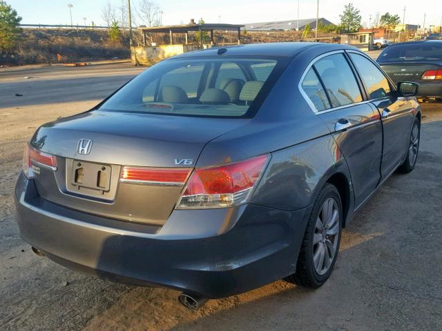 5KBCP3F82BB001180 - 2011 HONDA ACCORD EXL GRAY photo 4