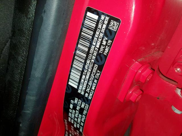 ZACCJBAT0GPC95829 - 2016 JEEP RENEGADE S RED photo 10