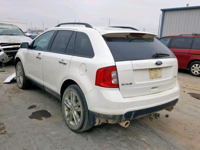 2FMDK3JC5BBB66842 - 2011 FORD EDGE SEL WHITE photo 3