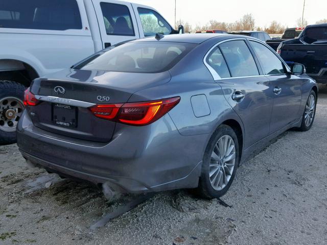 JN1EV7AR6JM443926 - 2018 INFINITI Q50 LUXE GRAY photo 4