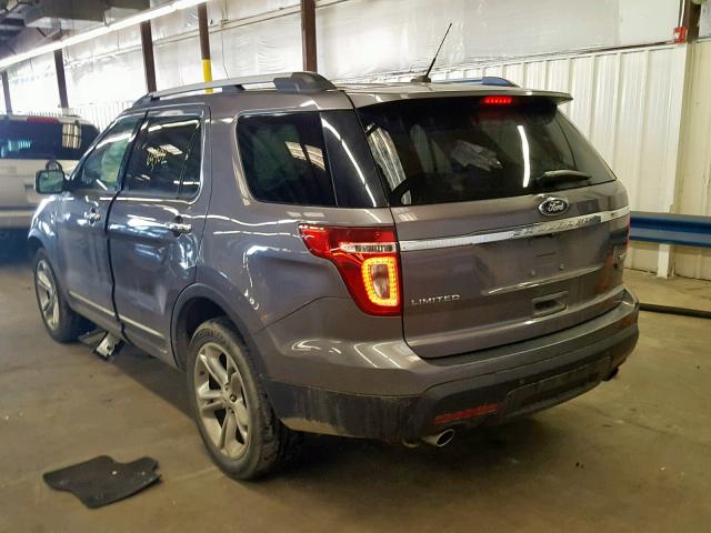 1FM5K8F82EGA08980 - 2014 FORD EXPLORER L GRAY photo 3