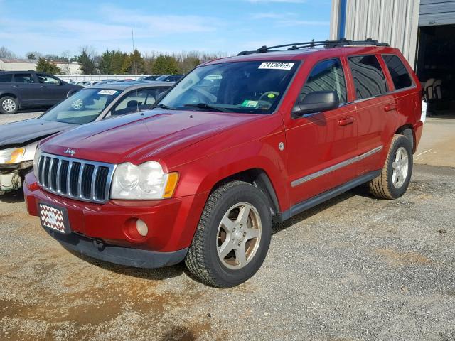 1J4HR58255C652317 - 2005 JEEP GRAND CHER RED photo 2