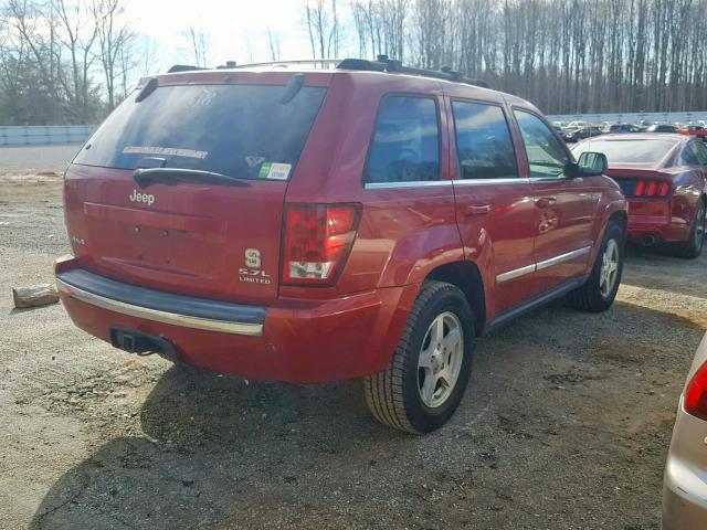 1J4HR58255C652317 - 2005 JEEP GRAND CHER RED photo 4