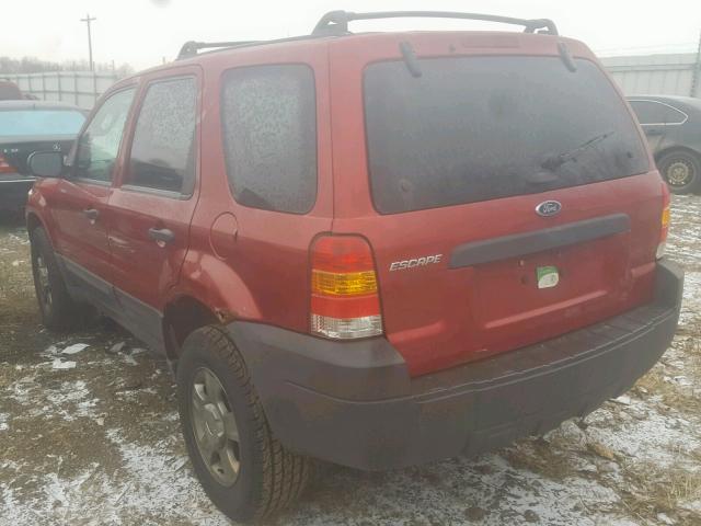 1FMYU02Z55KC94196 - 2005 FORD ESCAPE XLS RED photo 3