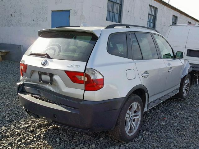 WBXPA93444WD00860 - 2004 BMW X3 3.0I SILVER photo 4