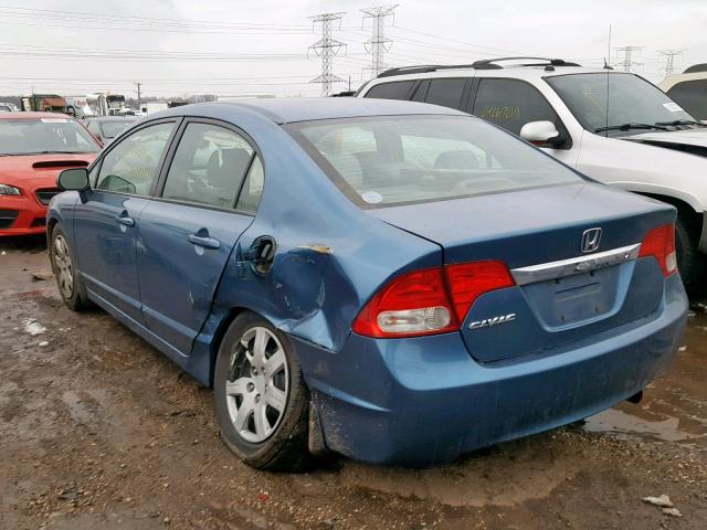 2HGFA1F50AH322734 - 2010 HONDA CIVIC LX BLUE photo 3