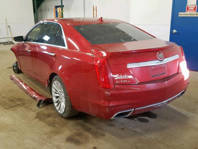 1G6AX5S34E0146223 - 2014 CADILLAC CTS LUXURY RED photo 3