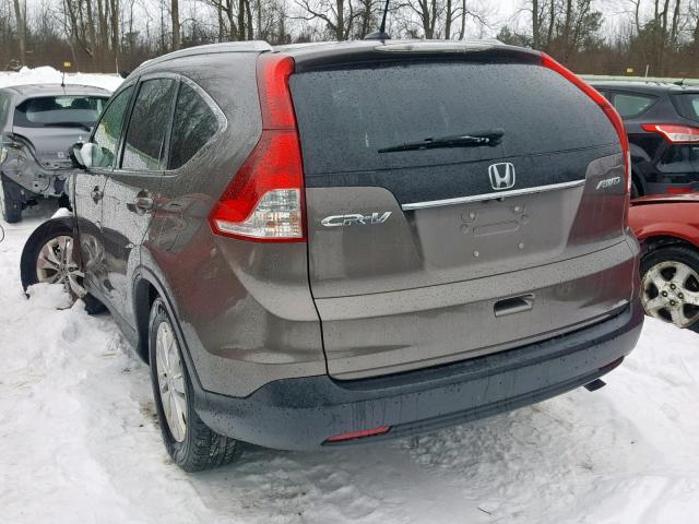 2HKRM4H71EH665410 - 2014 HONDA CR-V EXL GRAY photo 3