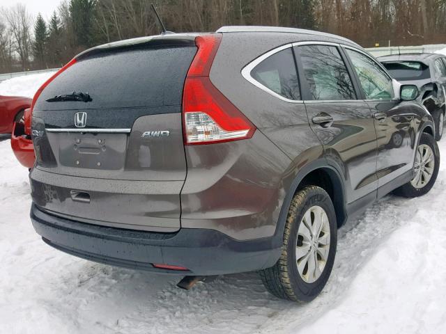 2HKRM4H71EH665410 - 2014 HONDA CR-V EXL GRAY photo 4