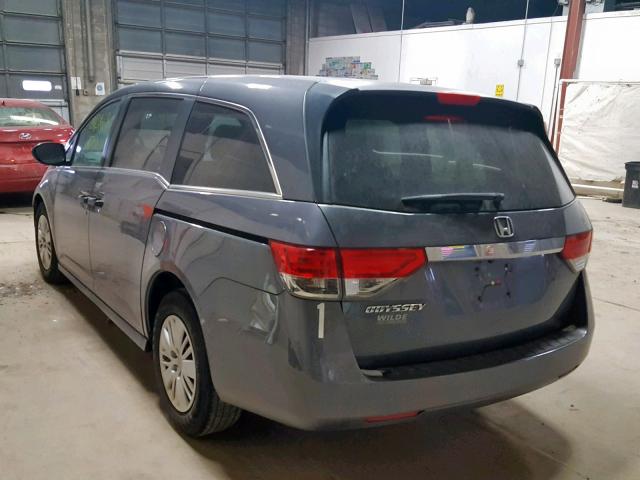 5FNRL5H27EB043762 - 2014 HONDA ODYSSEY LX GRAY photo 3