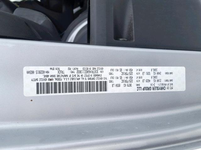 3C6TRVNG0EE113832 - 2014 RAM PROMASTER 银色 照片 10