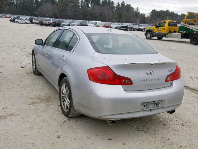 JN1CV6AR8DM755123 - 2013 INFINITI G37 SILVER photo 3