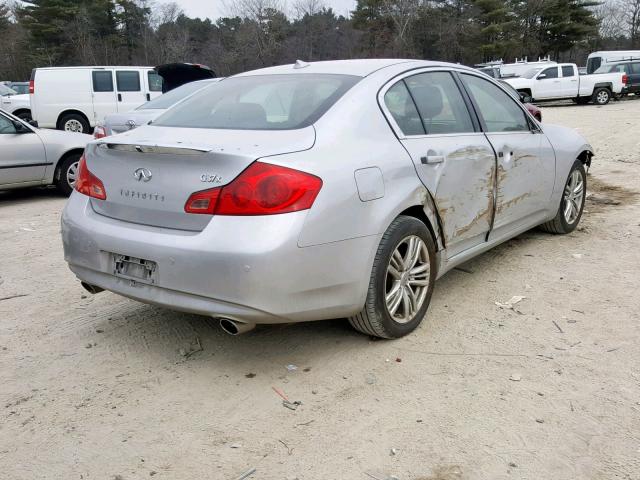 JN1CV6AR8DM755123 - 2013 INFINITI G37 SILVER photo 4