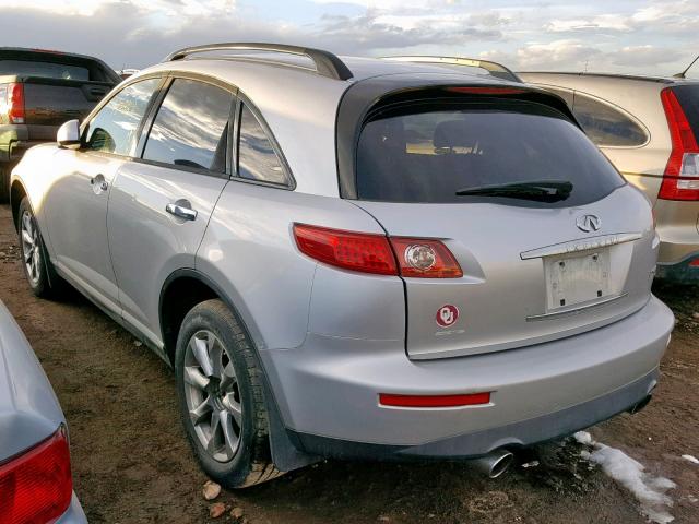 JNRAS08W57X202213 - 2007 INFINITI FX35 SILVER photo 3