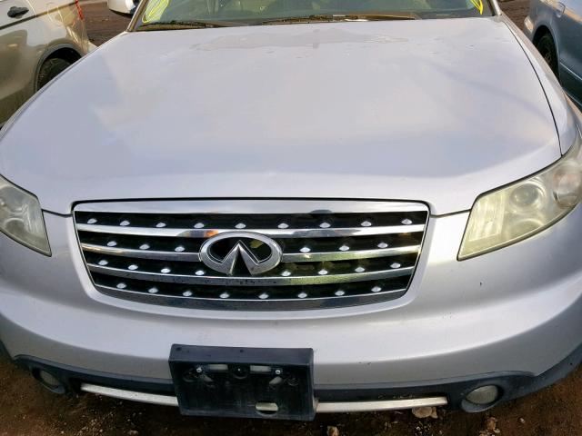 JNRAS08W57X202213 - 2007 INFINITI FX35 SILVER photo 7