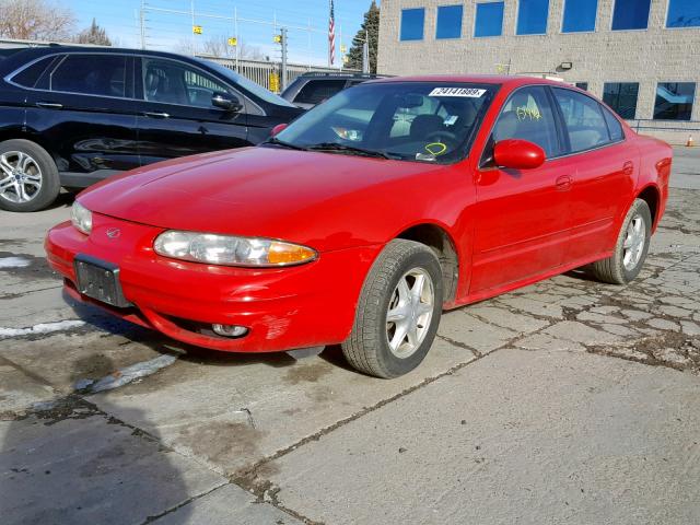 1G3NL52T1YC411404 - 2000 OLDSMOBILE ALERO GL RED photo 2