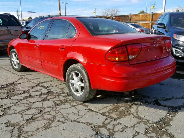 1G3NL52T1YC411404 - 2000 OLDSMOBILE ALERO GL RED photo 3