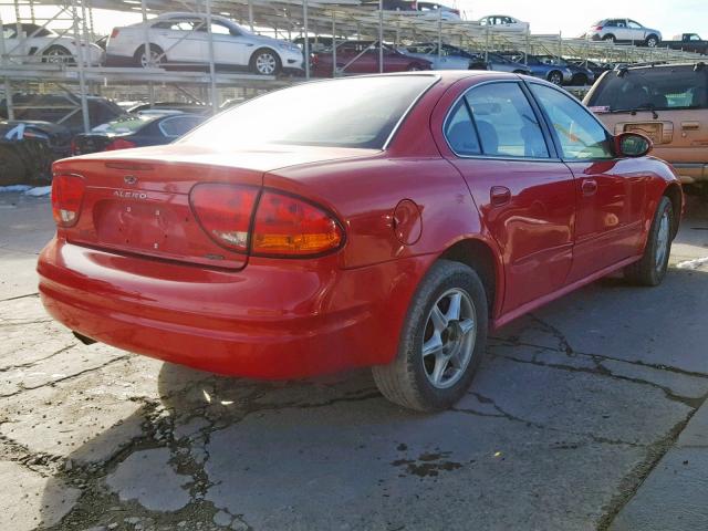 1G3NL52T1YC411404 - 2000 OLDSMOBILE ALERO GL RED photo 4