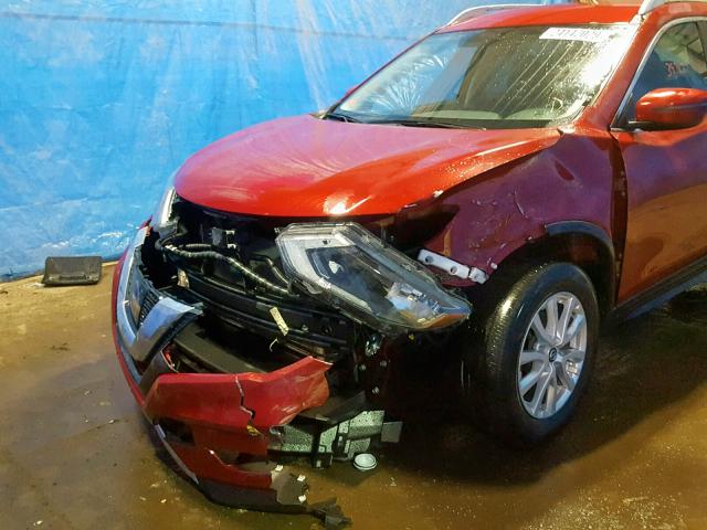 5N1AT2MV5HC852315 - 2017 NISSAN ROGUE SV RED photo 9