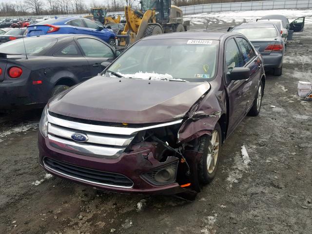 3FAHP0GA8BR304053 - 2011 FORD FUSION S BURGUNDY photo 2