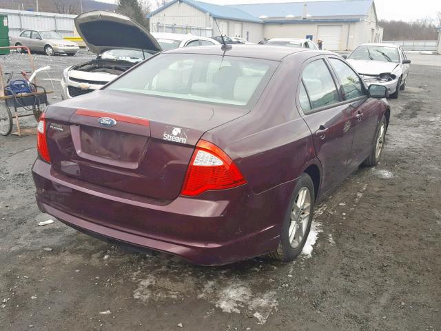 3FAHP0GA8BR304053 - 2011 FORD FUSION S BURGUNDY photo 4