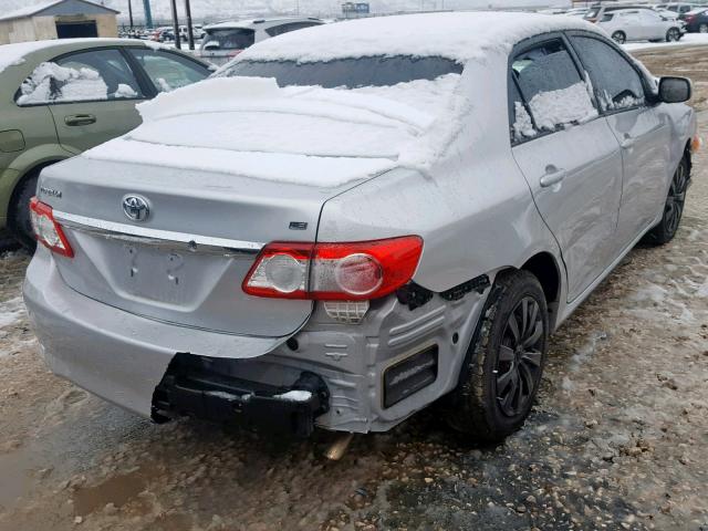 2T1BU4EE0CC821764 - 2012 TOYOTA COROLLA BA SILVER photo 4