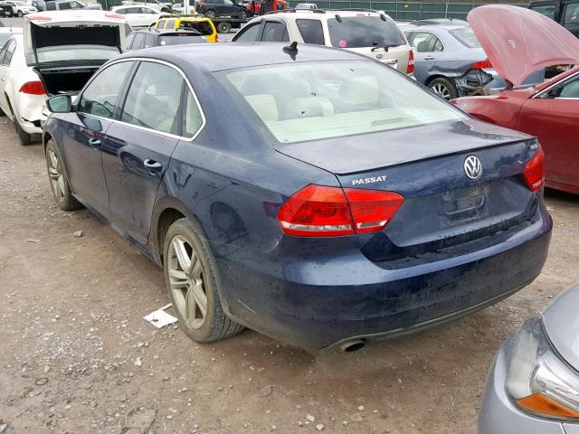 1VWBM7A30DC014318 - 2013 VOLKSWAGEN PASSAT SE BLUE photo 3