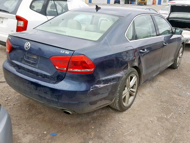 1VWBM7A30DC014318 - 2013 VOLKSWAGEN PASSAT SE BLUE photo 4