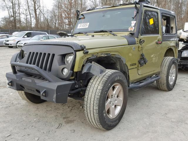 1C4GJWAGXDL590884 - 2013 JEEP WRANGLER S GREEN photo 2