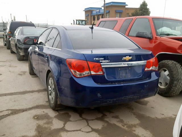 1G1PC5SH8C7398584 - 2012 CHEVROLET CRUZE LS BLUE photo 3