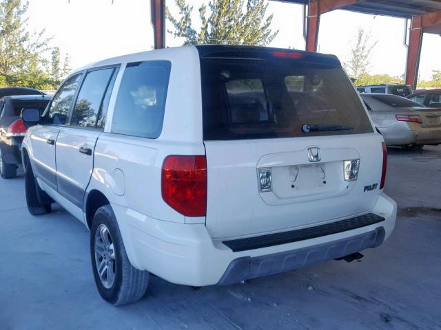 2HKYF18124H585712 - 2004 HONDA PILOT LX WHITE photo 3