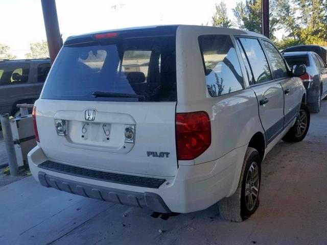 2HKYF18124H585712 - 2004 HONDA PILOT LX WHITE photo 4