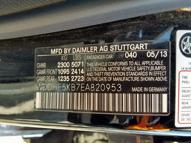 WDDHF5KB7EA820953 - 2014 MERCEDES-BENZ E 350 BLACK photo 10