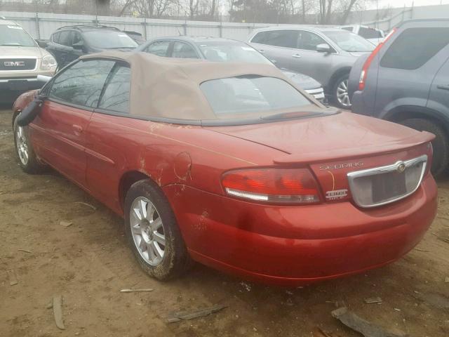 1C3EL75R54N391379 - 2004 CHRYSLER SEBRING GT RED photo 3