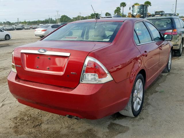 3FAHP08Z69R122897 - 2009 FORD FUSION SEL RED photo 4