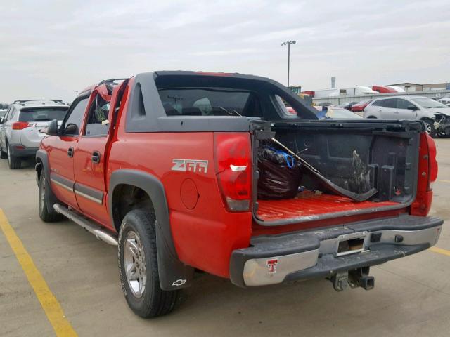 3GNEC12T74G269938 - 2004 CHEVROLET AVALANCHE RED photo 3