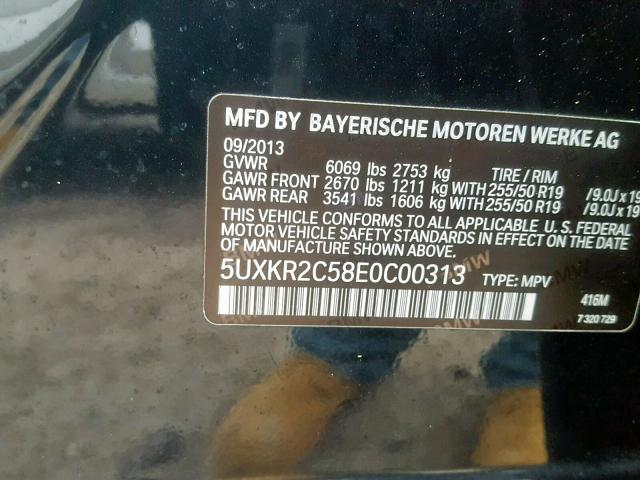 5UXKR2C58E0C00313 - 2014 BMW X5 SDRIVE3 BLUE photo 10