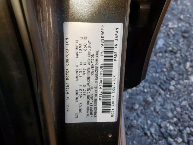 JM1BL1H50A1201088 - 2010 MAZDA 3 S BLACK photo 10