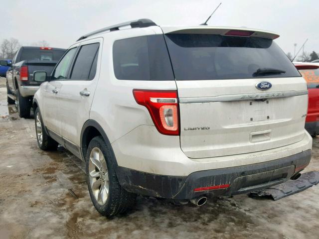 1FMHK8F82BGA56262 - 2011 FORD EXPLORER L WHITE photo 3