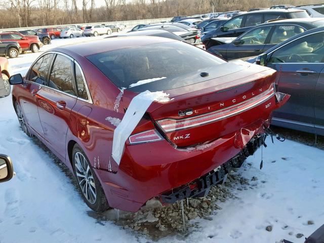 3LN6L5A98JR618546 - 2018 LINCOLN MKZ PREMIE MAROON photo 3