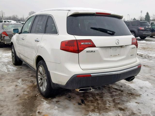 2HNYD2H54BH539295 - 2011 ACURA MDX ADVANC WHITE photo 3