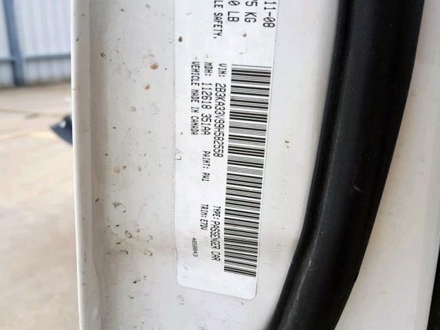 2B3KA33V99H582558 - 2009 DODGE CHARGER SX WHITE photo 10